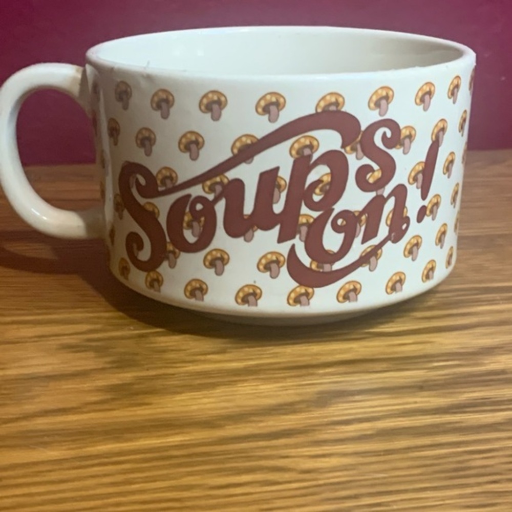 Vintage Soups On Mushroom Print Mug